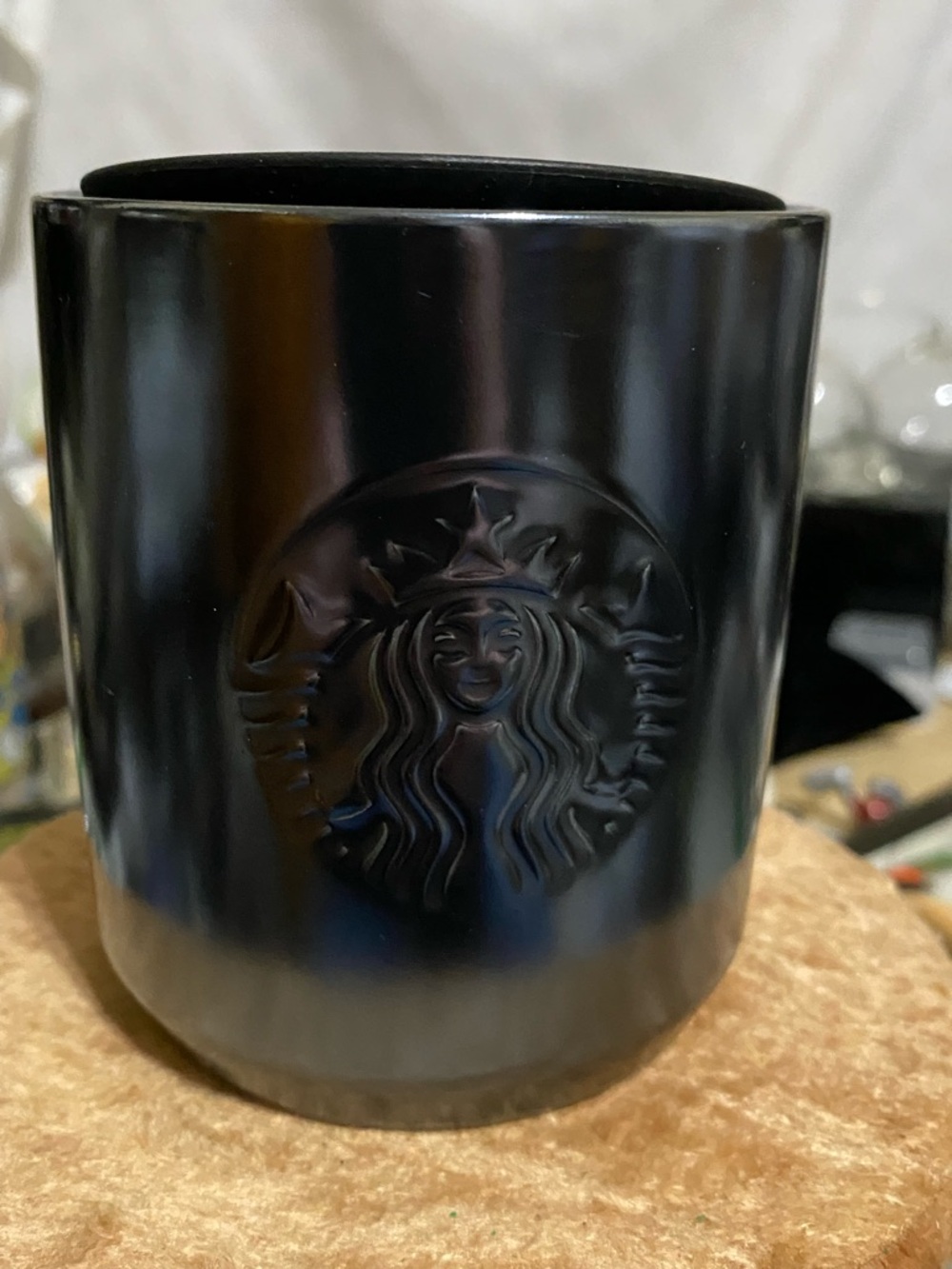 Starbucks Matte Black Embossed Siren Mug